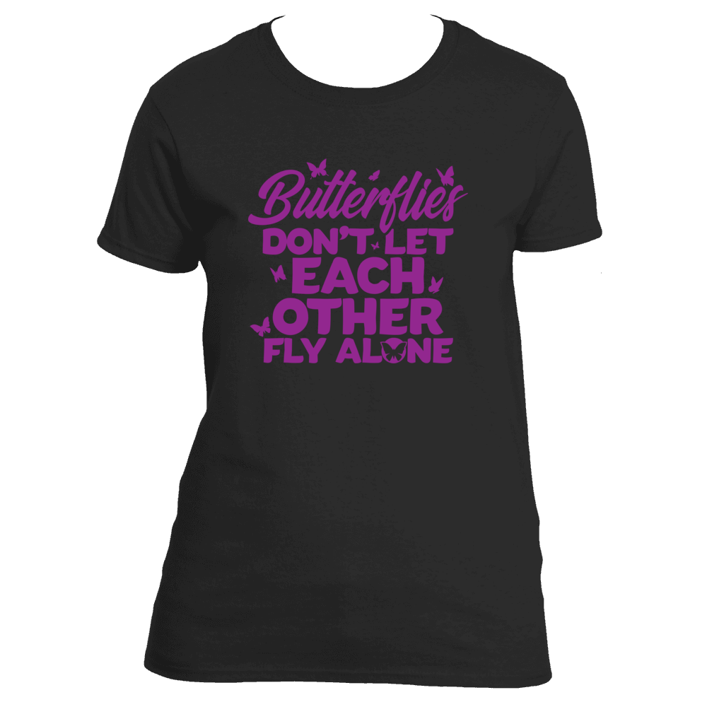Never Fly Alone Women's Tee (Purple Font) - Image 2