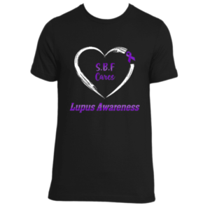 SBF Cares w/white heart - Lupus Awareness